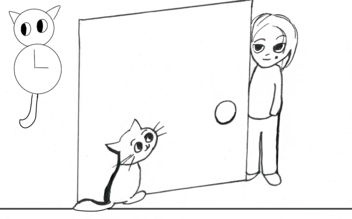 Cat Open Door Policy Magenta Sketches